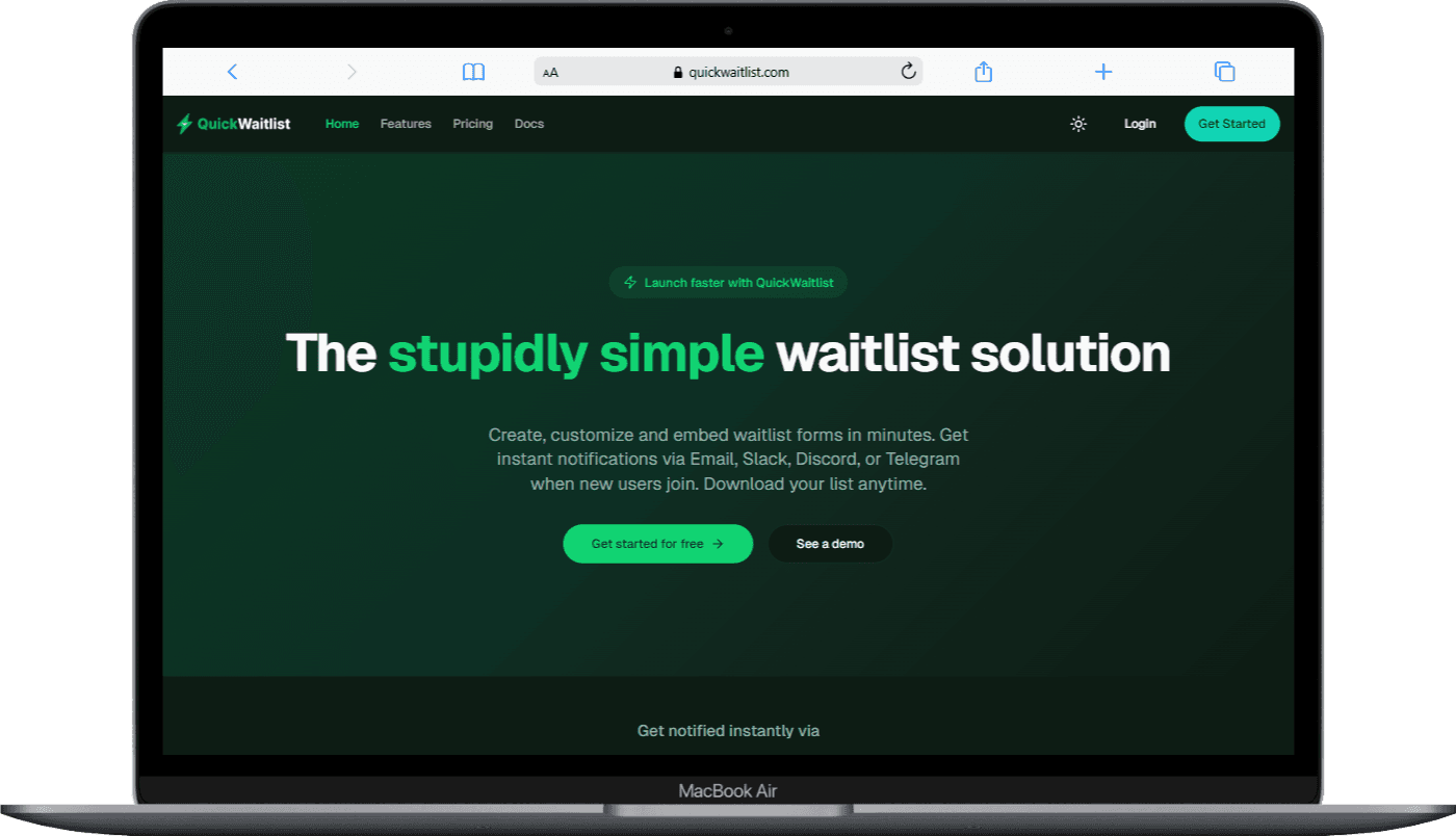 QuickWaitlist preview